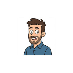 Portrait of man in cartoon style transparent background