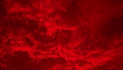 Dramatic red sky with ominous clouds creating an atmospheric and visually striking scene