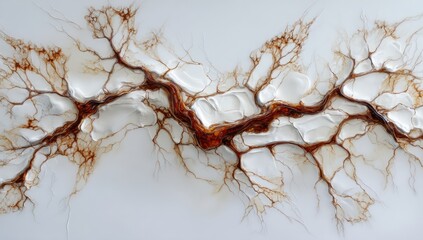 Abstract network of textured branches