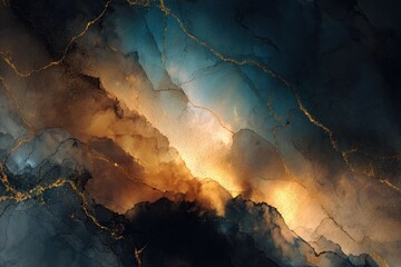 Abstract marbled background with gold veins