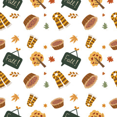 autumn seamless background with food