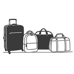 suitcases isolated on white