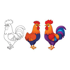 Fototapeta premium Hen and rooster