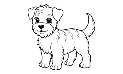 Fototapeta premium Charlie dog Kids vector line art and silhouette t shirt design, elegant detailed illustration, perfect for printable coloring pages, art therapy relaxation and stress relief activities.