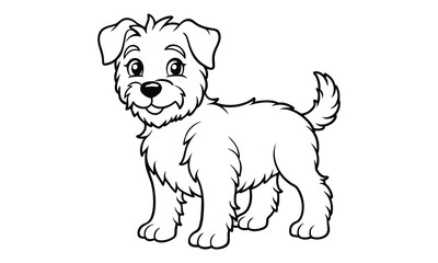 Obraz premium Charlie dog Kids vector line art and silhouette t shirt design, elegant detailed illustration, perfect for printable coloring pages, art therapy relaxation and stress relief activities.