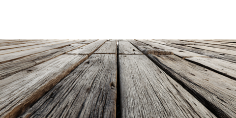 Rustic wooden planks forming a floor or deck, seen from a low angle.