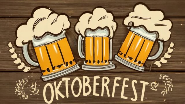 Celebrating Oktoberfest with traditional beer, festive atmosphere, and lively music in a cheerful outdoor setting