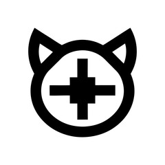 Futuristic clinic run by robotic cats with neon lights and holographic medical technology