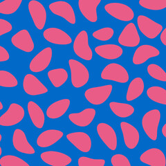 Pink Blue Organic Shape Seamless Pattern Abstract Modern Design