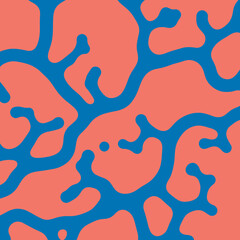Coral Pattern Abstract Background Blue and Peach