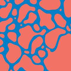 Abstract Organic Pattern Fluid Coral Blue Shapes Seamless