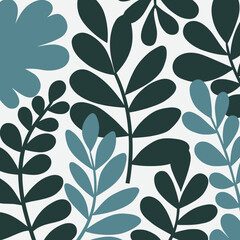 Abstract Leaves Pattern Botanical Design Background