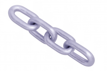 Strong metal chain links interlocking, representing industrial durability and secure connectivity against transparent surface
