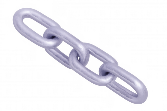 Strong metal chain links interlocking, representing industrial durability and secure connectivity against transparent surface