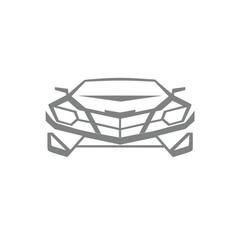 Futuristic Silver Car Front View Logo icons 