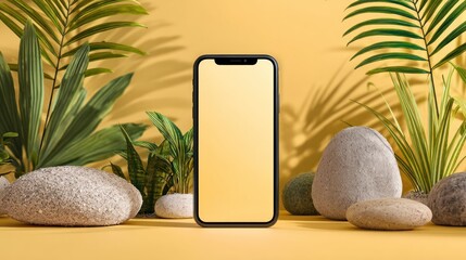 Smartphone mockup tropical