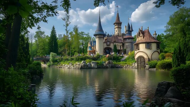 Efteling theme park with fairytale architecture and magical landscapes 