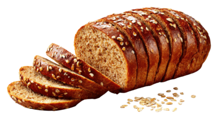 Wholesome Slice: a freshly baked loaf of bread. with seeds, offering a tempting and healthy meal.