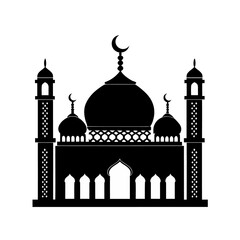 3d minimal masjid art illustration black
