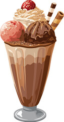  milkshake chocolate strawberry vanilla ice cream eps
