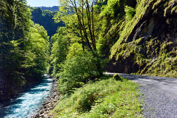 Naklejka premium Taminaschlucht oberhalb von Bad Ragaz im Schweizer Kanton St. Gallen