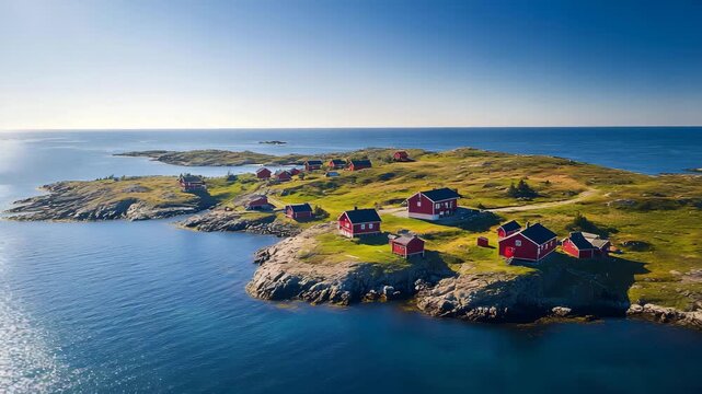The tranquil S&oslash;r&oslash;ya island in the Barents Sea, offering views of pristine landscapes and wildlife 