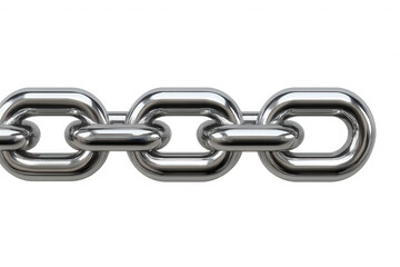Metallic chain displaying interlocking silver links, creating interconnected pattern against transparent surface