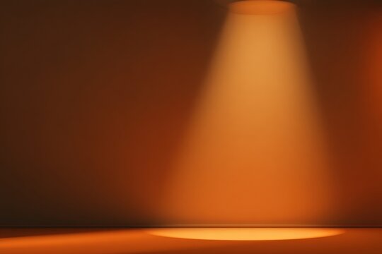 Spotlight on a warm, orange background