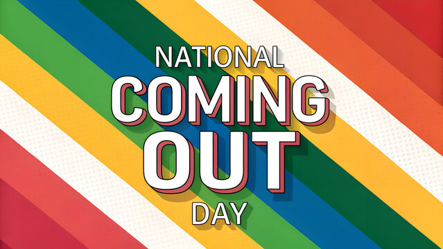 National Coming Out Day Celebrate LGBTQ+ Pride with Vibrant Stripes - Powered by Adobe