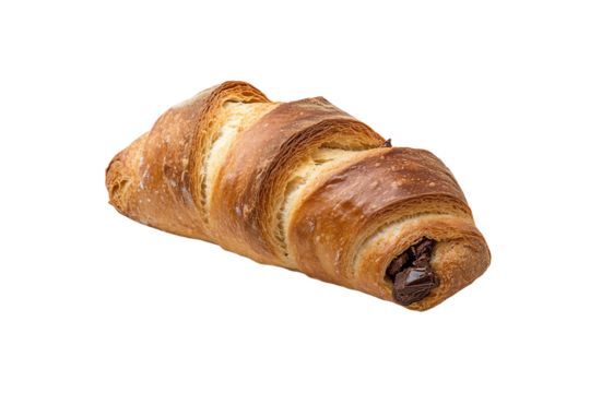 Delicious chocolate croissant on a white isolated background. - Powered by Adobe