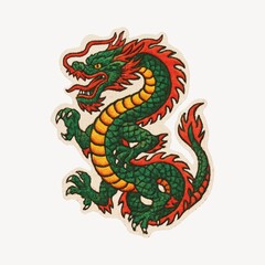 Vibrant mythical dragon illustration