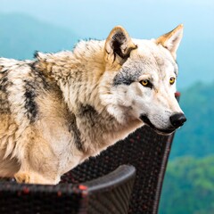 Wolf portrait in a natural setting