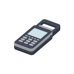 Electronic Payment Card Reader Isometric Vector
