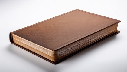 Obraz premium a closed brown book on a white isolated background white background