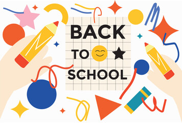 Back to School Illustration with Colorful Stationery and Creative Design