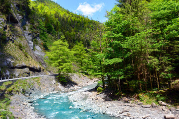 Wanderweg vom Alten Bad Pfäfers in der Taminaschlucht nach Bad Ragaz, Kanton St. Gallen