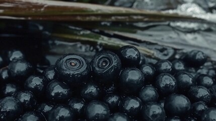 Dark Berries: Close-Up Shot