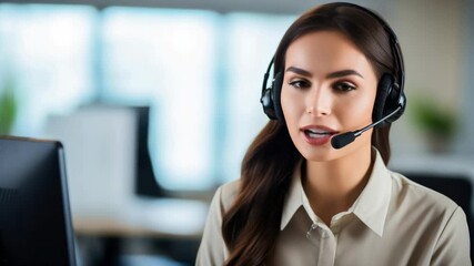 Friendly customer service representative assisting clients in a modern office setting