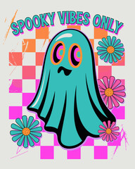 Vector illustration of a funky ghost