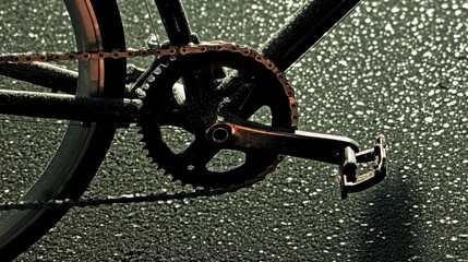 Bicycle Chain & Crankset Close-up