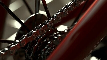 Bicycle Chain Drive Close-Up