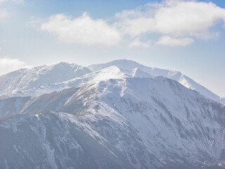 Fototapeta premium mountains in winter on a clear day