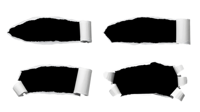 Black torn paper hole background isolated black ripped paper design for background or texture use