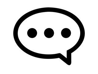 Illustration of a speech bubble with three dots inside representing a pending message indicator icon