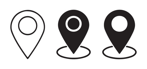 Clean Line Art Map Markers for Geographic Tags