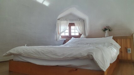 A comfortable bed in the bedroom