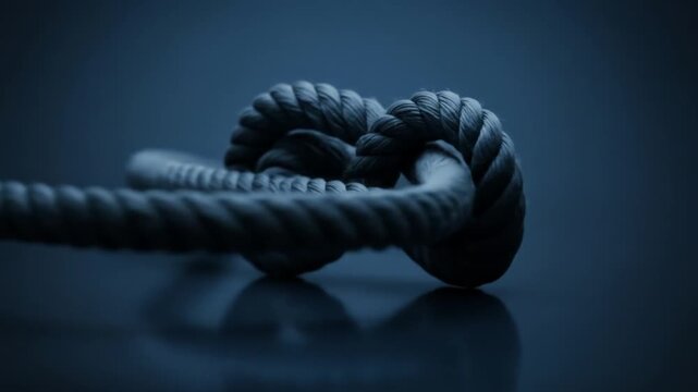 Rope knot tying sequence in slow motion