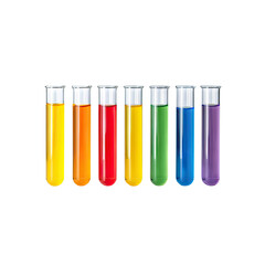 Colorful Test Tubes Filled with Various Liquid Solutions in a Laboratory Setting