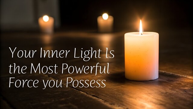 Inspirational Quote About Inner Light with Candle.