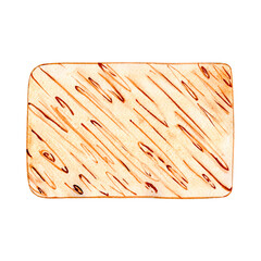 Watercolor wooden signboard, shield, banner for text. Brown hand drawn direction sign. Signs, designations for messages helping to find the way. Illustration with space for text.